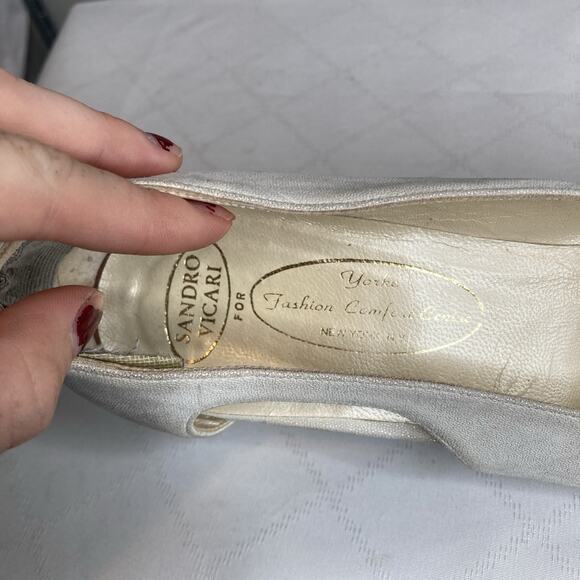Sandro Vicari For Yorke‎ Size 38.5/8 Ivory Pumps Career Euro Old Money Classic - Picture 3 of 7